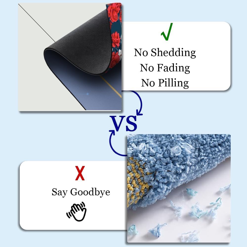 Thin Bath Mat, Diatomaceous Earth Shower Mat Non Slip Instantly Removes Water Drying Fast Bathroom Mat Modern Abstract Wave Marble Texture Easy to Clean (3x5ft/36x60in/90x150cm, Pink)